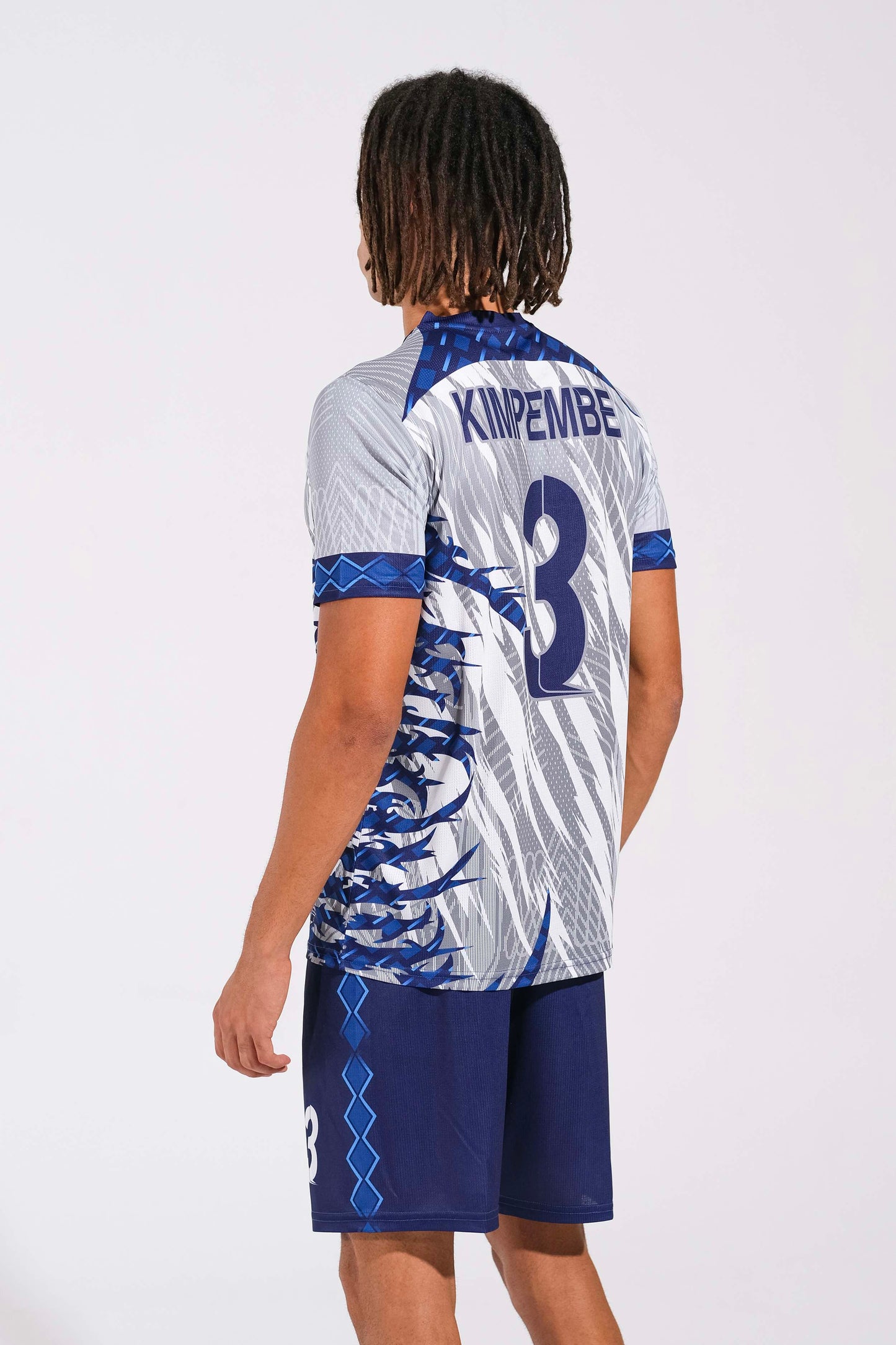 Fußball Trikot gestalten mit Rückennummer – blau weiss