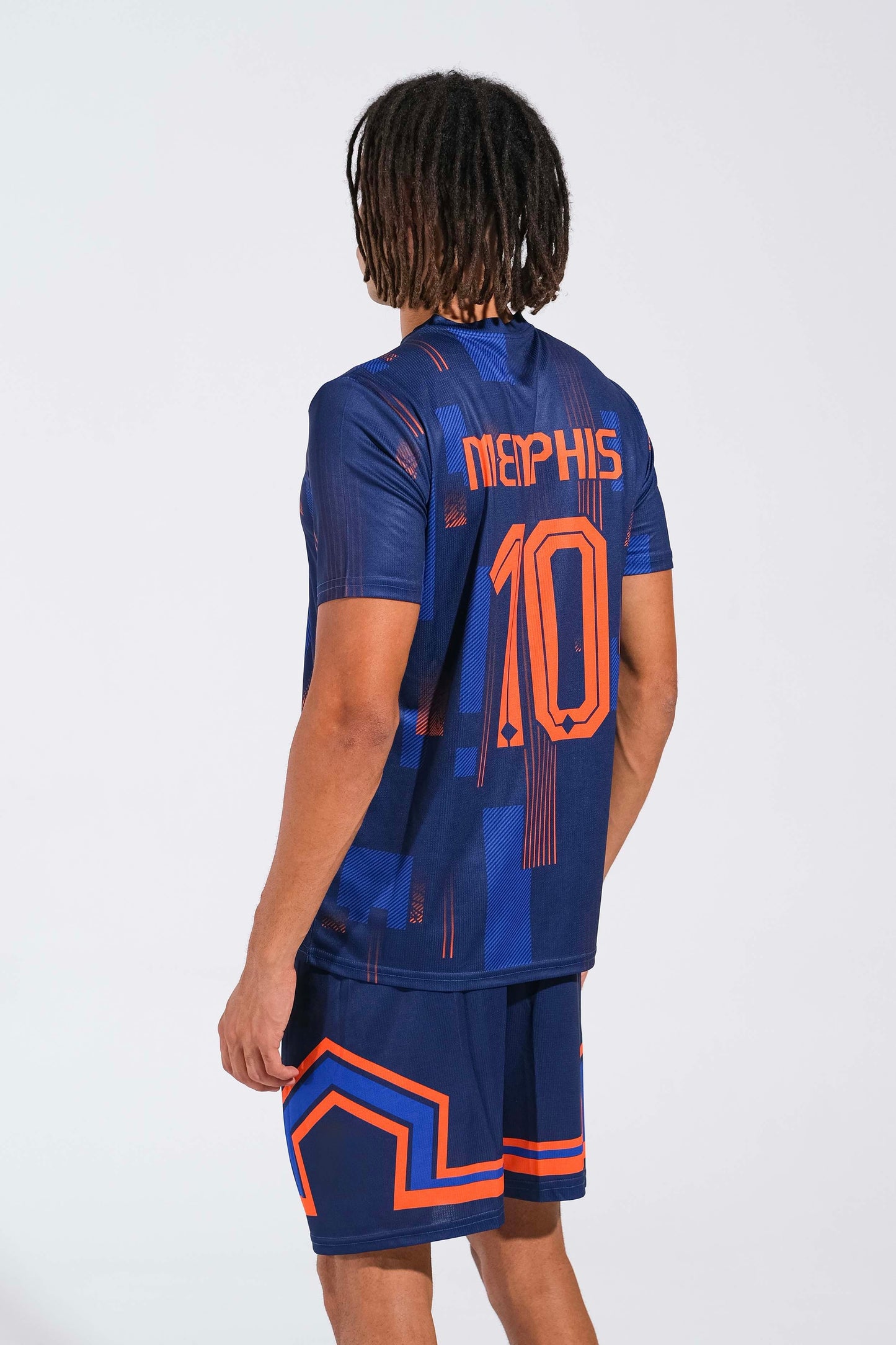 Fußball Trikot gestalten mit Rückennummer – in Blau-orange