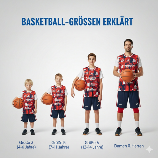 Basketball Trikot Größentabelle für Damen, Herren und Kinder
