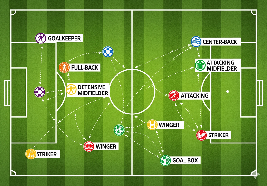 Fußball Aufstellungen erklärt – 4-4-2, 4-3-3, 3-5-2 Systeme mit Positionen und Taktik für Vereine und Trainer